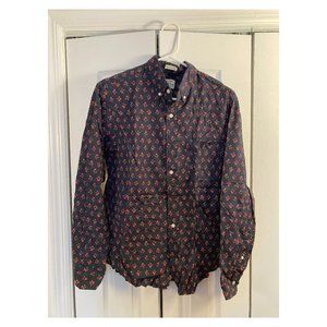 J Crew Secret Wash Shirt in Navy Floral Small